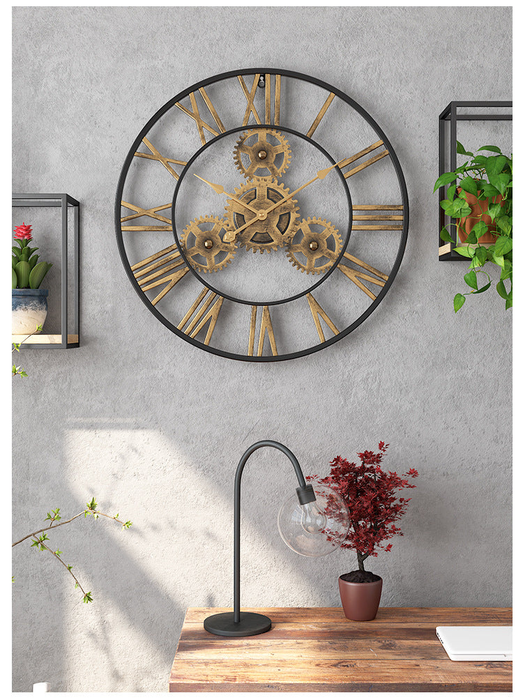 Vintage Large Metal Wall Clock - Sunset Gifts Store