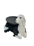 White Lamb With Black Ceramic Plate - Sunset Gifts Store