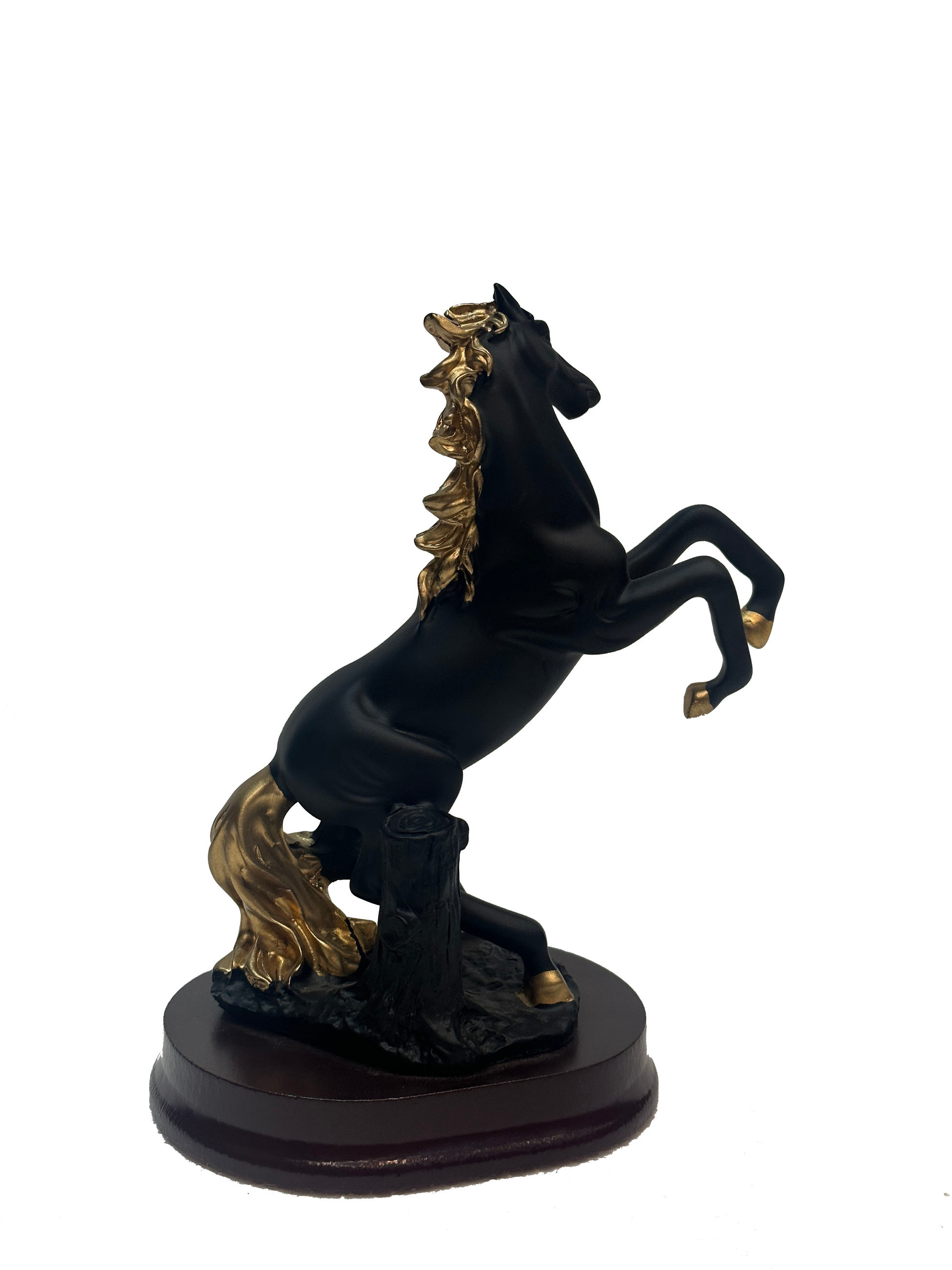 Black And Golden Horse Statue - Sunset Gifts Store