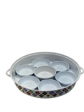 White Plastic Cereal Bowls With Tray And Lid (Set Of 6) - Sunset Gifts Store