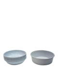 White Plastic Cereal Bowls With Tray And Lid (Set Of 6) - Sunset Gifts Store