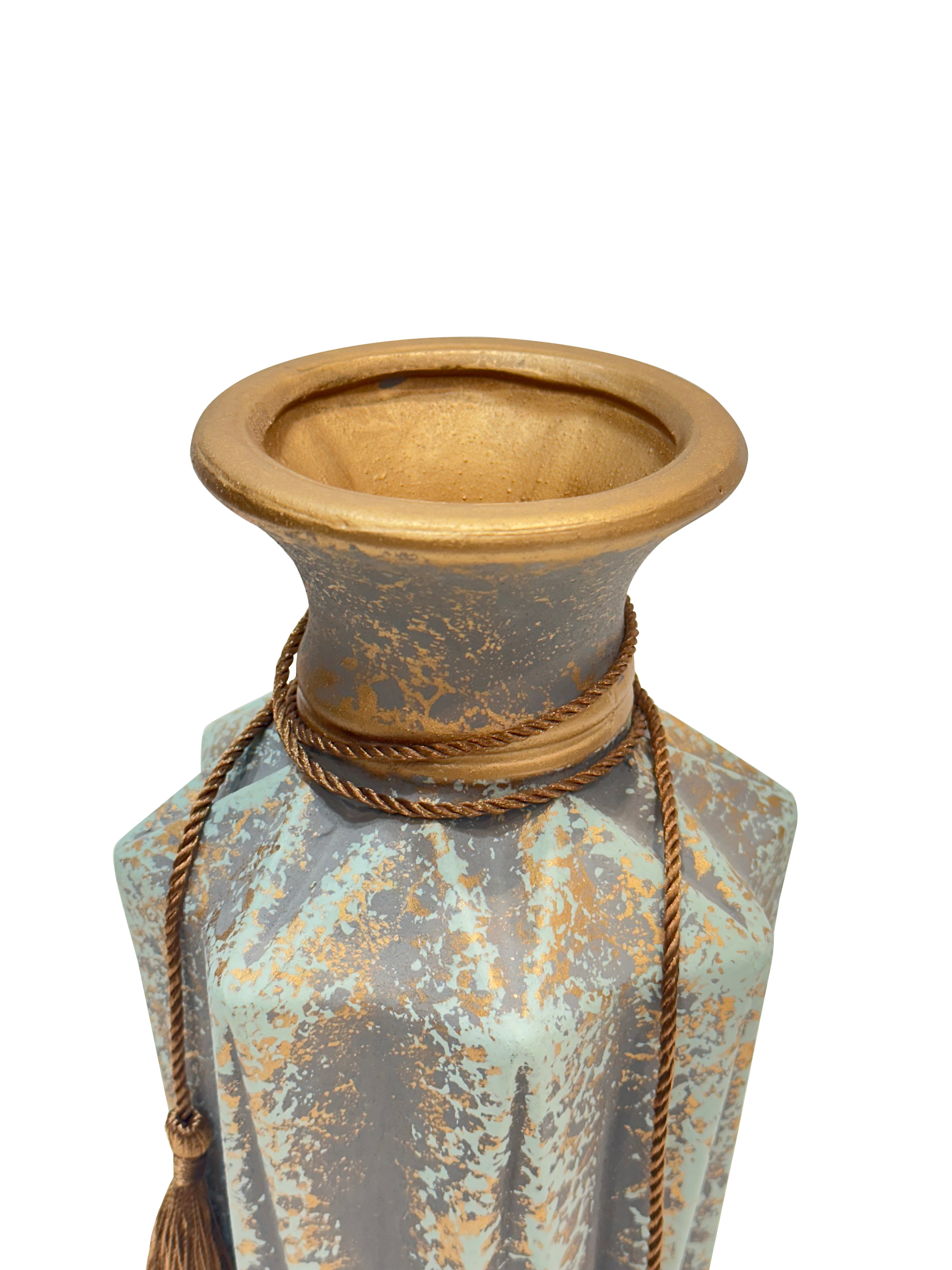 Rust Gold Dual Handle Plastic Flower Vase - Sunset Gifts Store