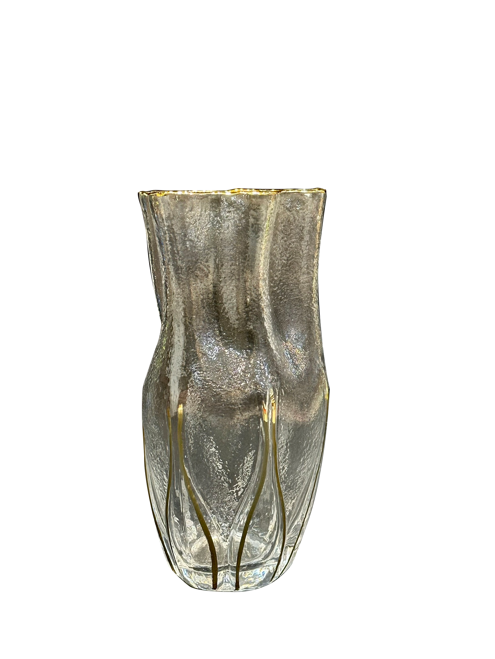 Glass Flower Vase with Gold Lines - Sunset Gifts Store