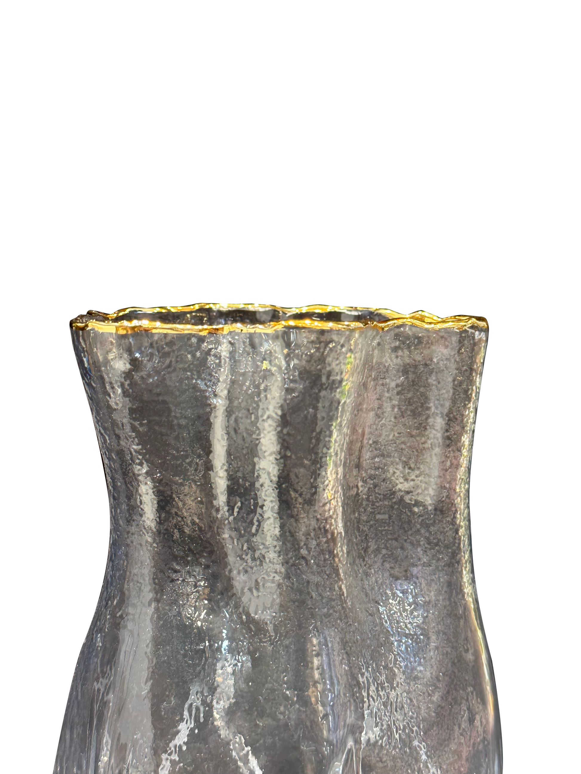 Curvy Glass Vase with Gold Lines - Sunset Gifts Store