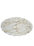 White Marble Textured Wavy Corner Plates (6 Pcs Set) - Sunset Gifts Store
