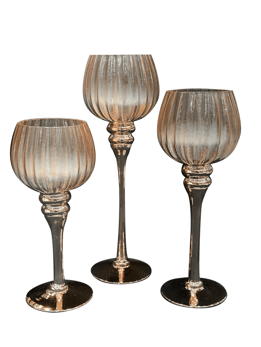 3 Pieces Glass Goblet Decor Set - Sunset Gifts Store