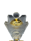 Transparent incense burner with a golden base - Sunset Gifts Store