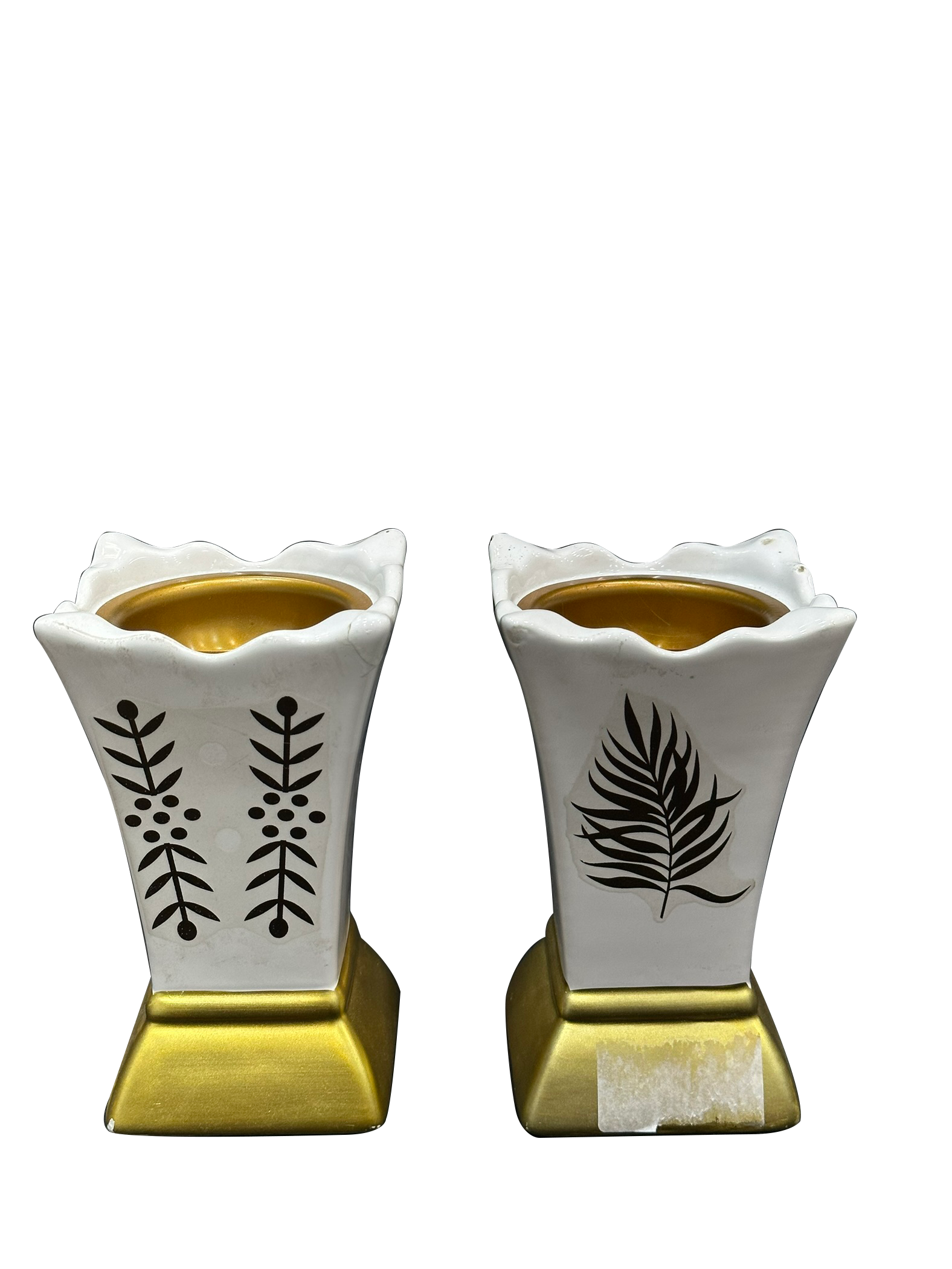 Leafy Pattern White Ceramic Incense Burners - Sunset Gifts Store
