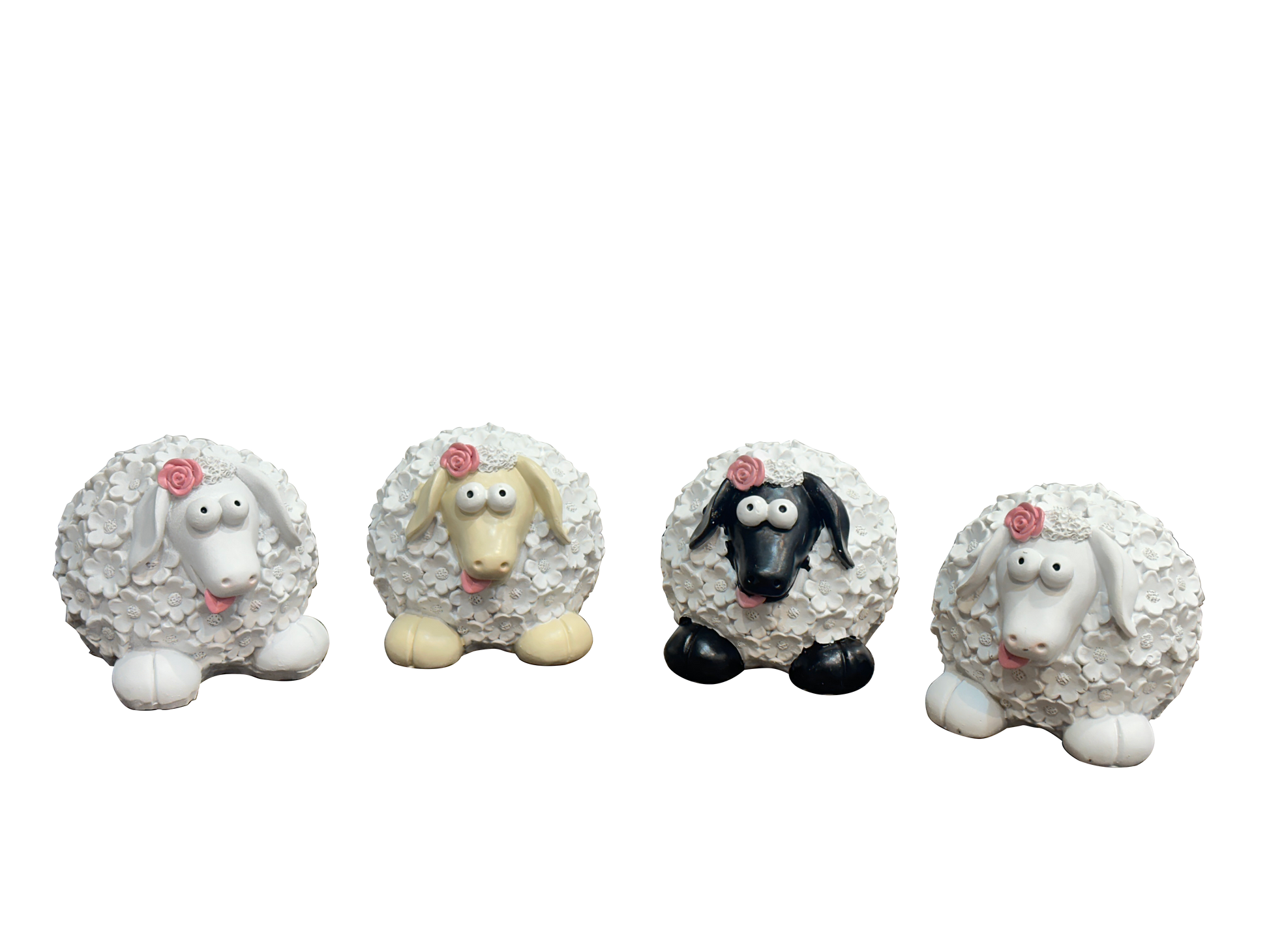 Cartoonic White Sheep (Set of 4) - Sunset Gifts Store