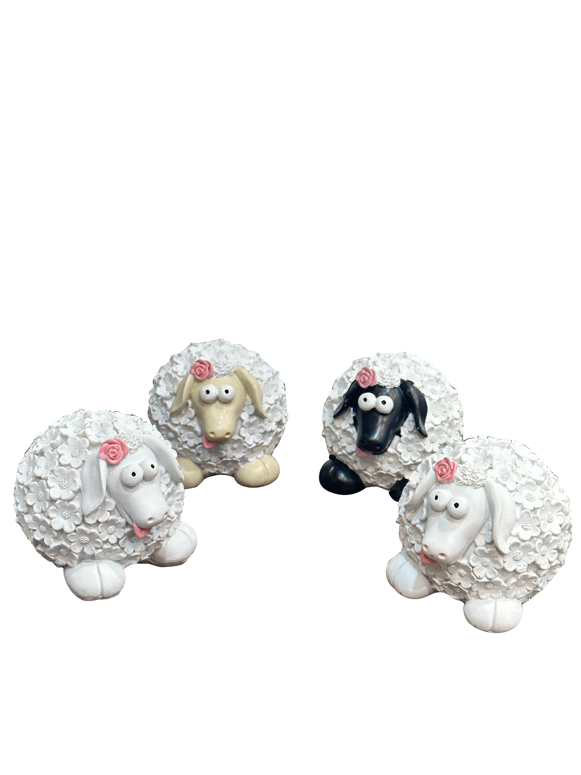 Cartoonic White Sheep (Set of 4) - Sunset Gifts Store