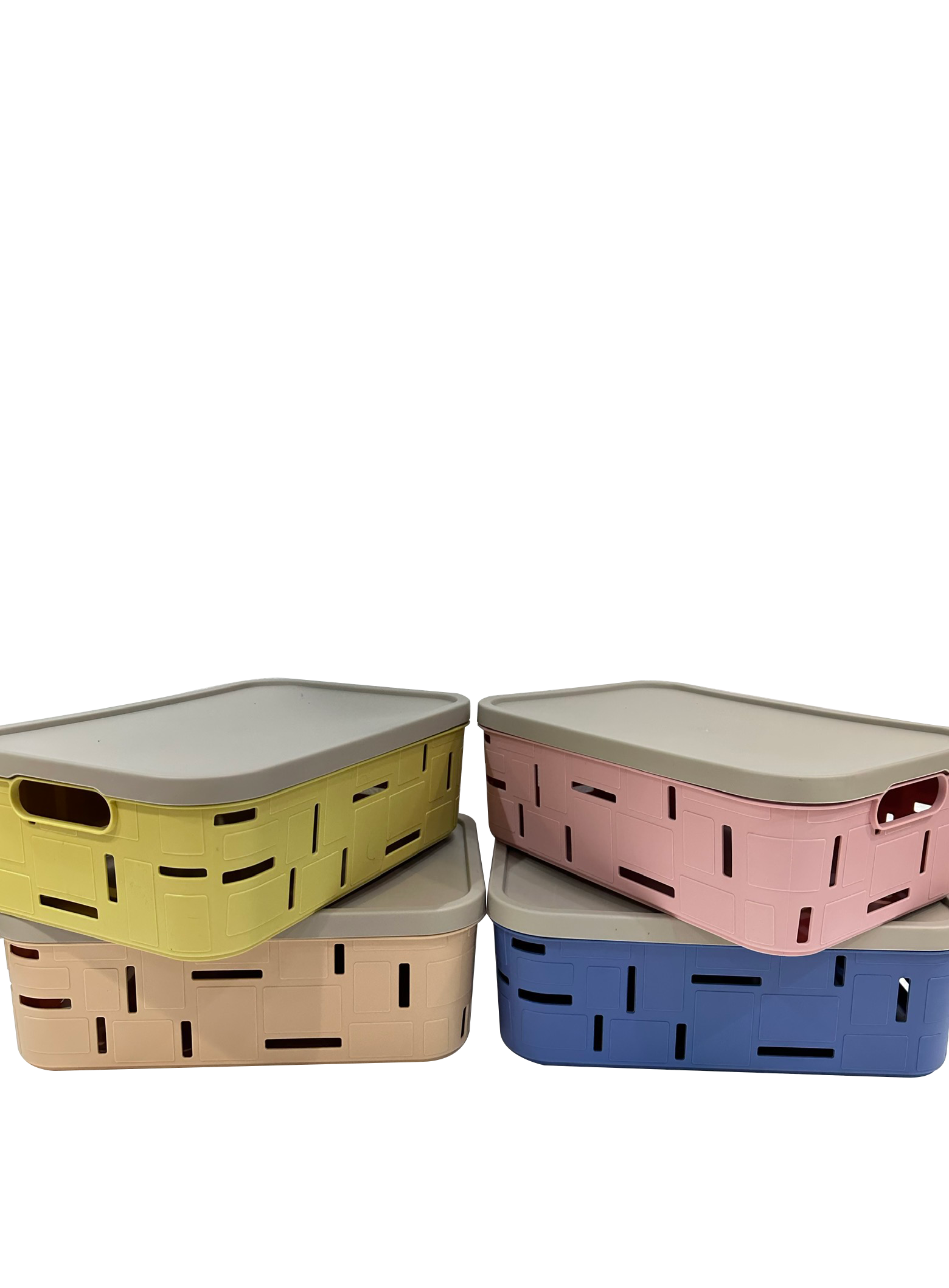 4 Colored Rectangular Basket (4pc Set) - Sunset Gifts Store
