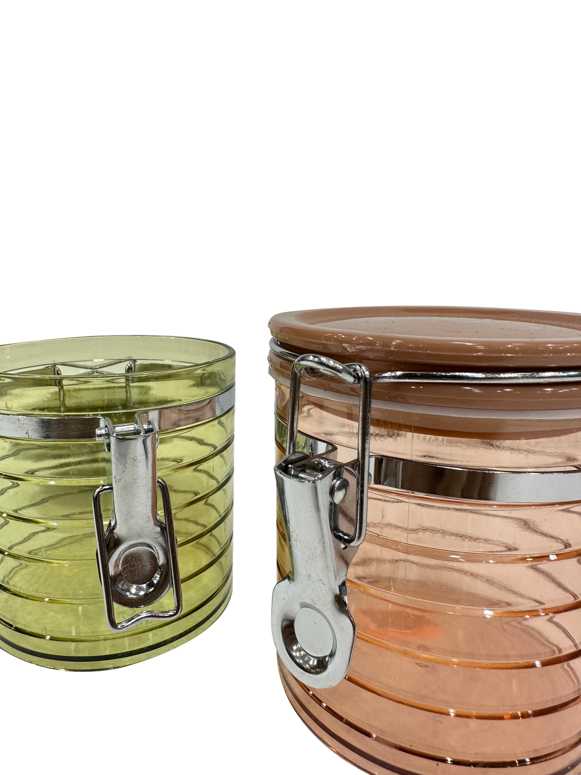 Colored Glass Jars With Lid (Set Of 2) - Sunset Gifts Store