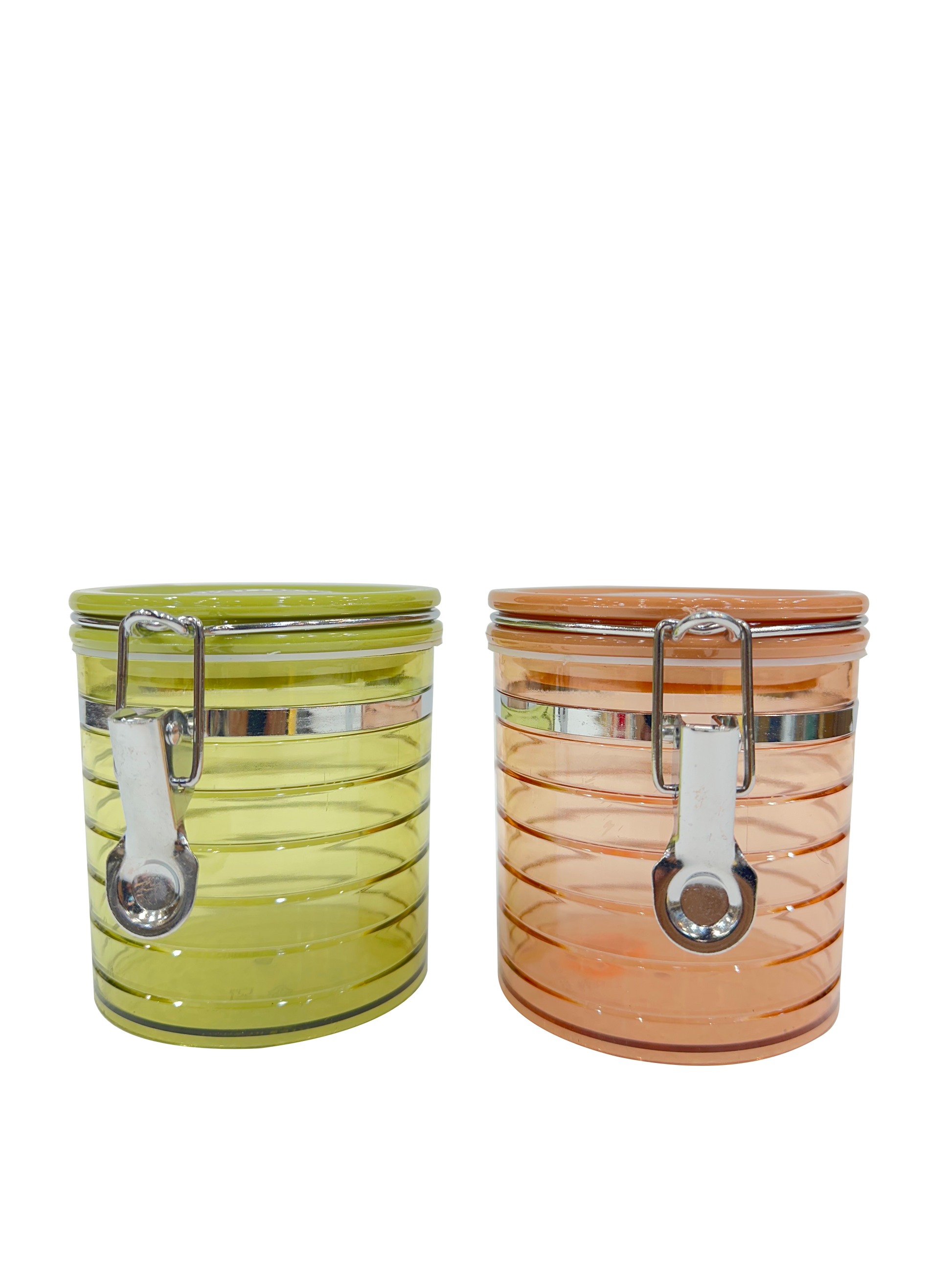 Colored Glass Jars With Lid (Set Of 2) - Sunset Gifts Store