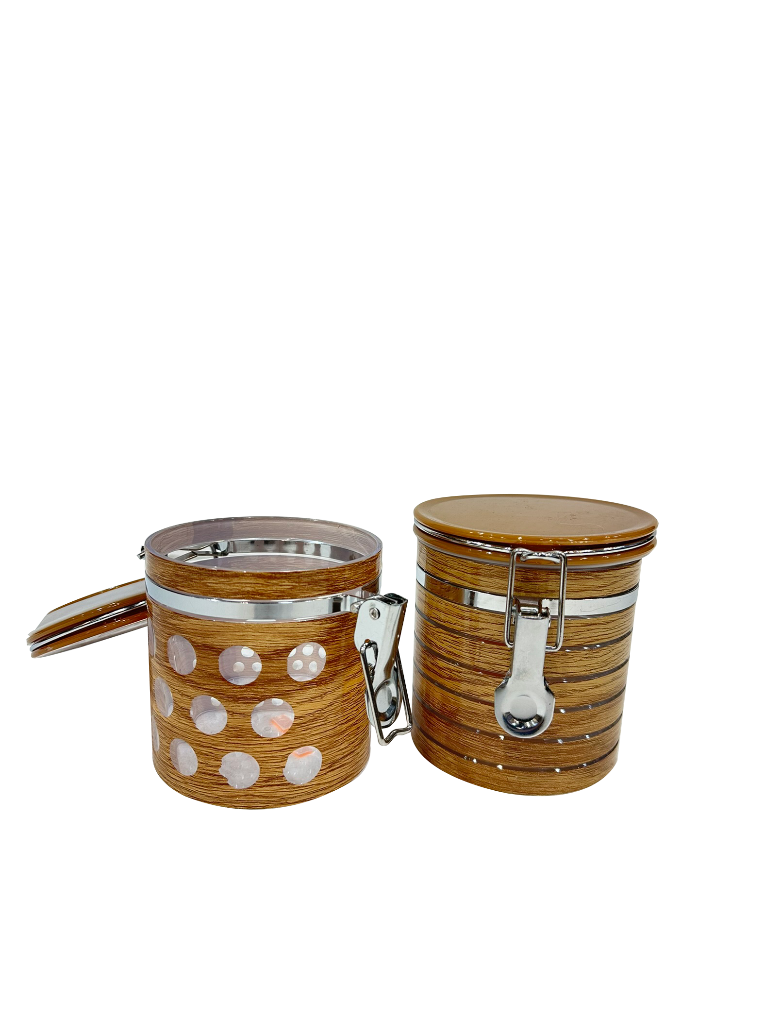 White Polka Dots Glass Jar (Set of 2) - Sunset Gifts Store