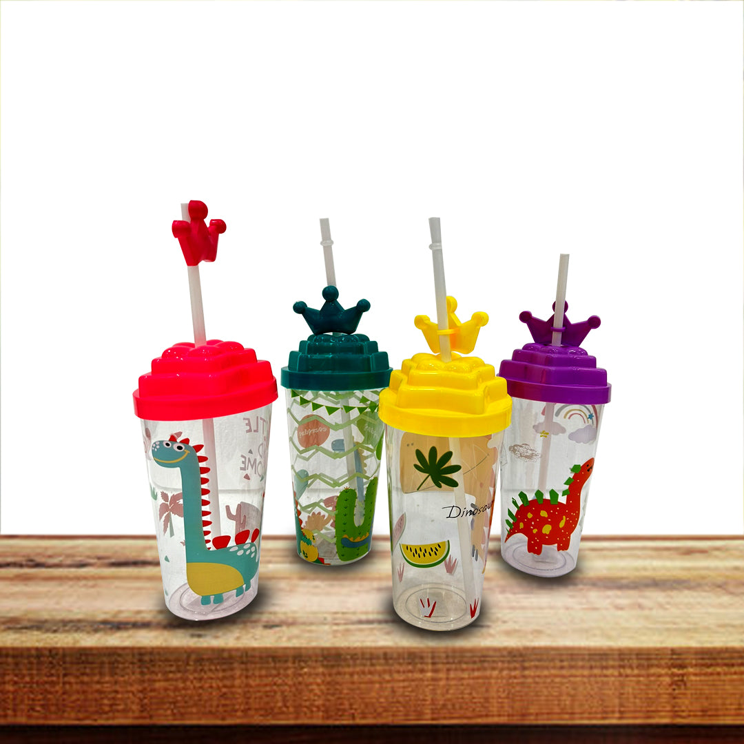 Juice Glass With Straw Lid - Sunset Gifts Store