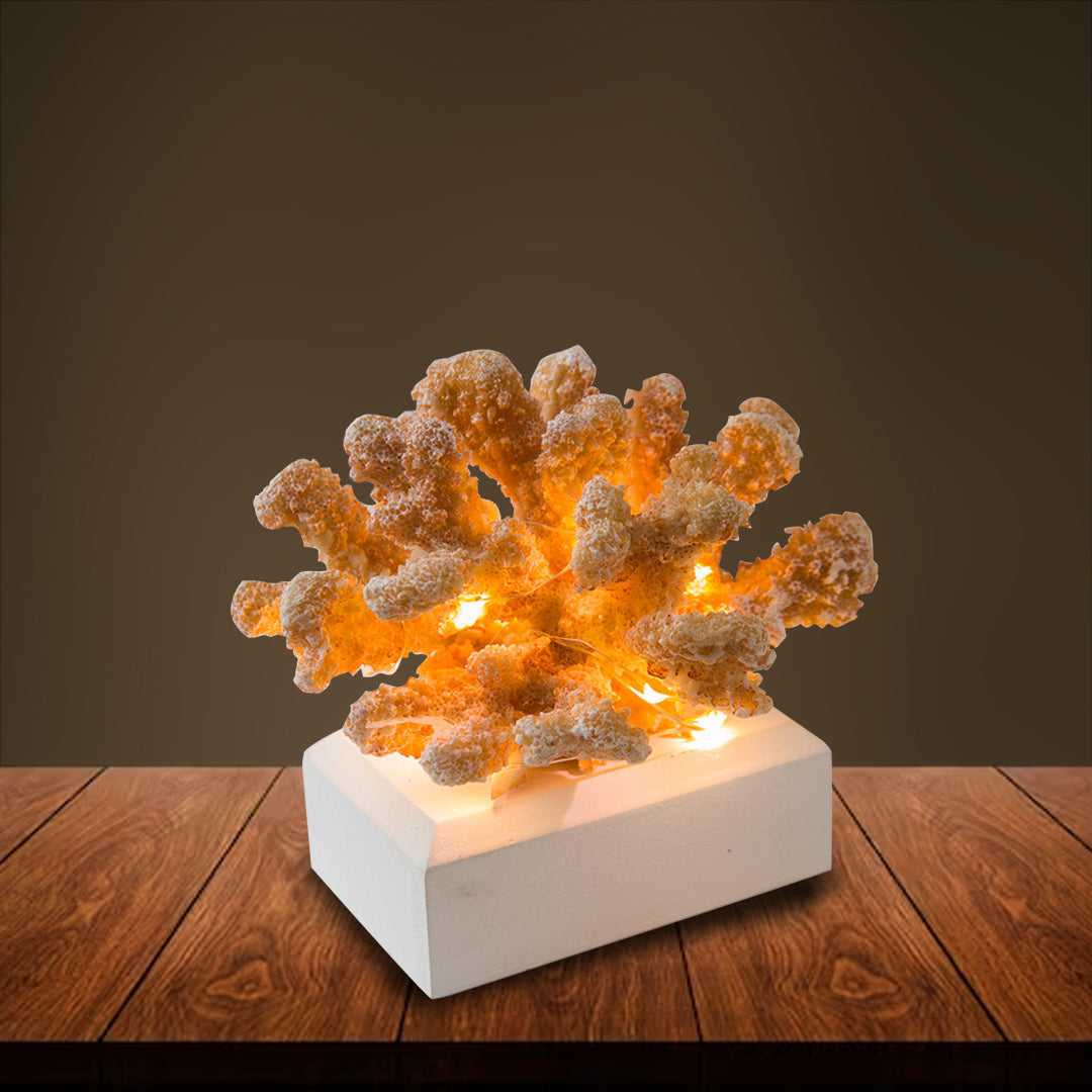 Artificial Orange Coral Figurines LED - Sunset Gifts Store