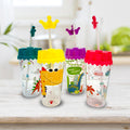 Multi-Color Plastic Glass With Straw - Sunset Gifts Store