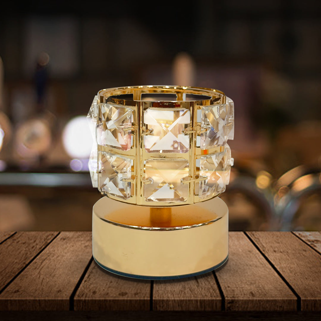 Golden Crystal Candle Holder - Sunset Gifts Store