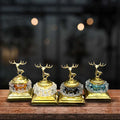 Crystal glass incense burner with swamp deer lid - Sunset Gifts Store