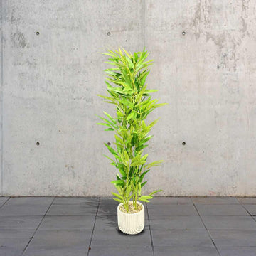 Artificial Bamboo Tree Plant with white Ceramic Pot - Sunset Gifts Store