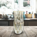 Glass Flower Vase with Gold Lines - Sunset Gifts Store