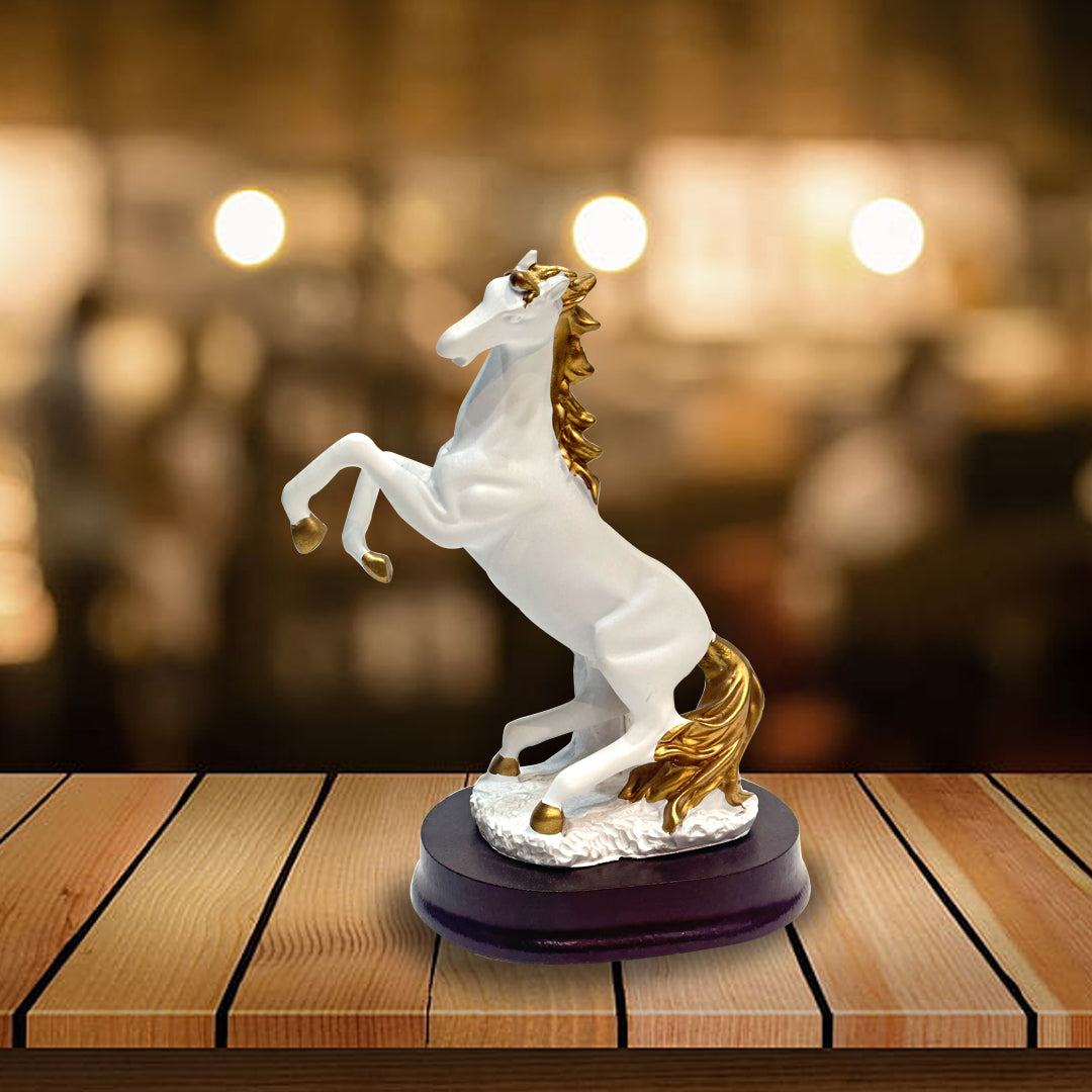 Majestic White And Gold Horse Statue - Sunset Gifts Store